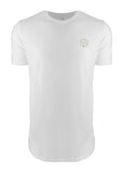 Long Drop T-Shirt - White $ Gold