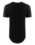 Long Drop T-Shirt - Black $ Gold